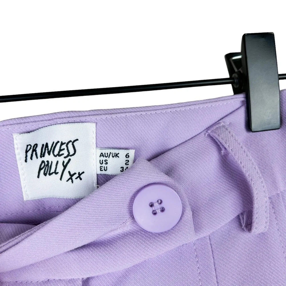 Princess Polly Huxley Two Piece Crop Top Trouser Set in Lilac - Picture 14 of 16